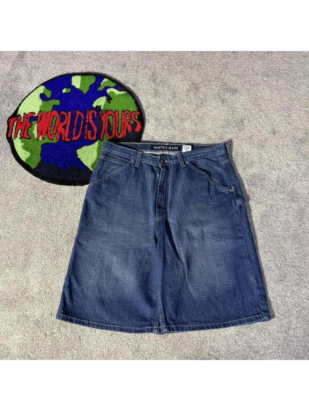 vintage y2k baggy jorts 2000’s nautica denim carpenters